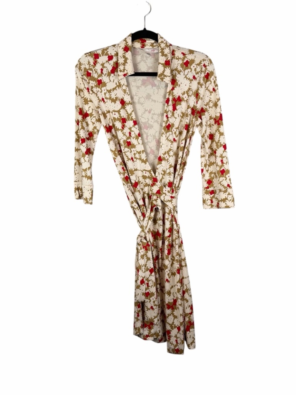 Diane von Furstenberg Vintage Silk Floral Wrap Dress Size 6